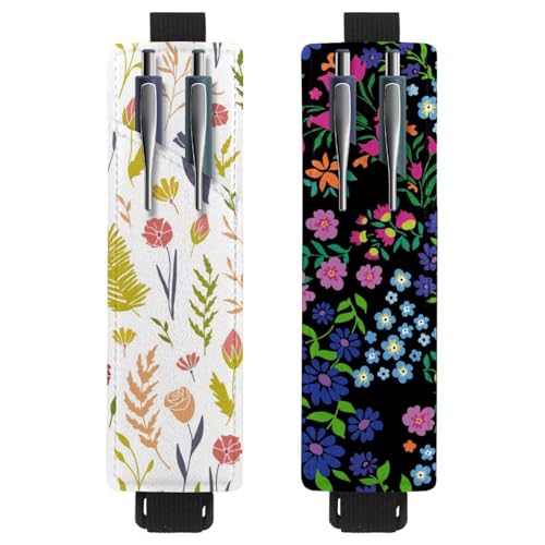 Eslifey Tragbarer Stifthalter, gruseliger Totenkopf-Stiftehalter, Stifteetui für 2 oder 3 Stifte, verstellbares Gummiband, abnehmbar, 2 Stück, Multi 14, 6.1x1.8in/15.4x4.6cm von Eslifey