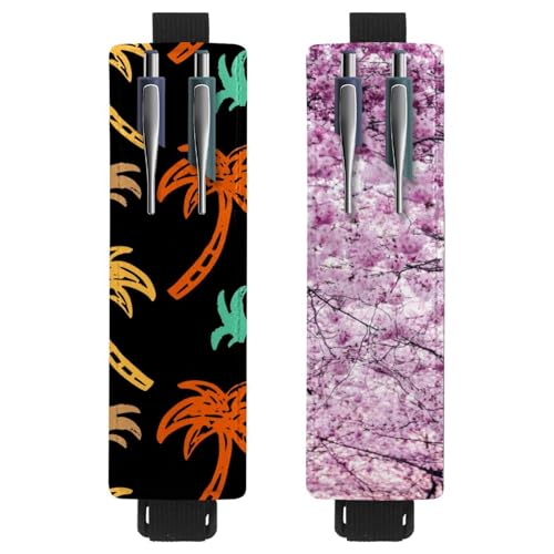 Eslifey Tragbarer Stifthalter, niedlicher Cartoon-Dinosaurier-Stifthalter, Stifteetui für 2 oder 3 Stifte, verstellbares Gummiband, abnehmbar, 2 Stück, Mehrfarbig 12, 6.1x1.8in/15.4x4.6cm von Eslifey