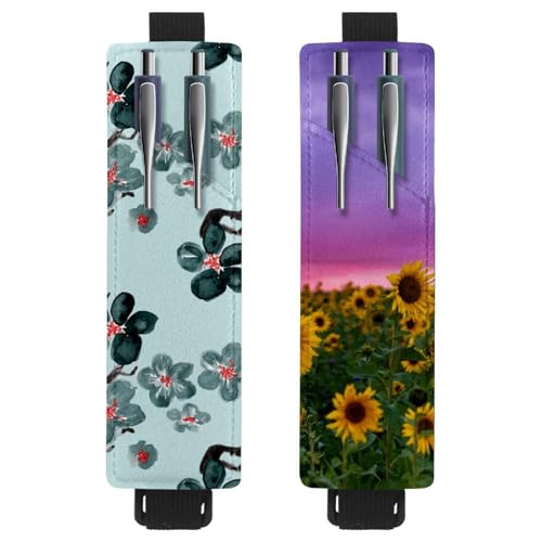 Eslifey Tragbarer Stifthalter, niedlicher Cartoon-Dinosaurier-Stifthalter, Stifteetui für 2 oder 3 Stifte, verstellbares Gummiband, abnehmbar, 2 Stück, Mehrfarbig 15, 6.1x1.8in/15.4x4.6cm von Eslifey