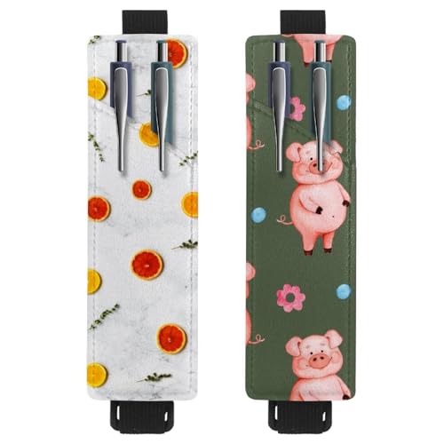 Eslifey Tragbarer Stifthalter, niedlicher Cartoon-Dinosaurier-Stifthalter, Stifteetui für 2 oder 3 Stifte, verstellbares Gummiband, abnehmbar, 2 Stück, Mehrfarbig 6, 6.1x1.8in/15.4x4.6cm von Eslifey