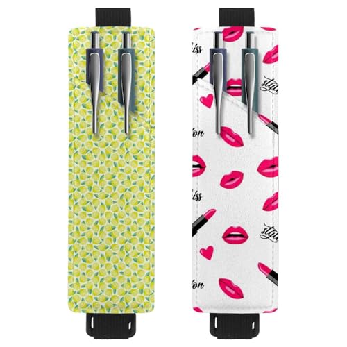 Eslifey Tragbarer Stifthalter, niedlicher Cartoon-Dinosaurier-Stifthalter, Stifteetui für 2 oder 3 Stifte, verstellbares Gummiband, abnehmbar, 2 Stück, Multi 11, 6.1x1.8in/15.4x4.6cm von Eslifey