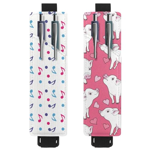 Eslifey Tragbarer Stifthalter, niedlicher Cartoon-Dinosaurier-Stifthalter, Stifteetui für 2 oder 3 Stifte, verstellbares Gummiband, abnehmbar, 2 Stück, mehrfarbig 3, 6.1x1.8in/15.4x4.6cm von Eslifey