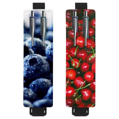 Eslifey Tragbarer Stifthalter, niedlicher Cartoon-Dinosaurier-Stifthalter, Stifteetui für 2 oder 3 Stifte, verstellbares Gummiband, abnehmbar, 2 Stück, mehrfarbig 5, 6.1x1.8in/15.4x4.6cm von Eslifey