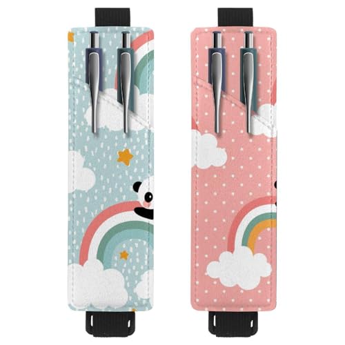 Eslifey Tragbarer Stifthalter, niedlicher schlafender Panda, Cartoon-Tier, Wolkenmuster, Stifteetui, Tasche für 2 oder 3 Stifte, verstellbares Gummiband, abnehmbar, 2 Stück, mehrfarbig 3, 6.1x1.8in Eslifey Tragbarer Stifthalter, niedlicher schlafender Panda, Cartoon-Tier, Wolkenmuster, Stifteetui, Tasche für 2 oder 3 Stifte, verstellbares Gummiband, abnehmbar, 2 Stück, mehrfarbig 3, 6.1x1.8in von Eslifey