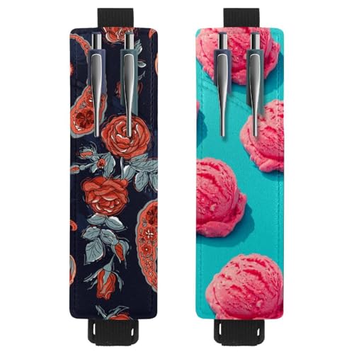 Eslifey Tragbarer Stifthalter, rote Vögel mit floralem nahtlosem Muster, Stifthalter, Stifteetui für 2 oder 3 Stifte, verstellbares Gummiband, abnehmbar, 2 Stück, Mehrfarbig 7, 6.1x1.8in/15.4x4.6cm Eslifey Tragbarer Stifthalter, rote Vögel mit floralem nahtlosem Muster, Stifthalter, Stifteetui für 2 oder 3 Stifte, verstellbares Gummiband, abnehmbar, 2 Stück, Mehrfarbig 7, 6.1x1.8in/15.4x4.6cm von Eslifey