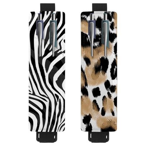 Eslifey Tragbarer Stifthalter, schönes Ditsy-Blumenmuster, Stifteetui für 2 oder 3 Stifte, verstellbares Gummiband, abnehmbar, 2 Stück, mehrfarbig 4, 6.1x1.8in/15.4x4.6cm von Eslifey