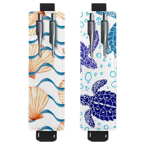 Eslifey Tragbarer Stifthalter, schwarzes Dinosaurier-Muster, Stifthalter, Stifteetui für 2 oder 3 Stifte, verstellbares Gummiband, abnehmbar, 2 Stück, Mehrfarbig 13, 6.1x1.8in/15.4x4.6cm von Eslifey