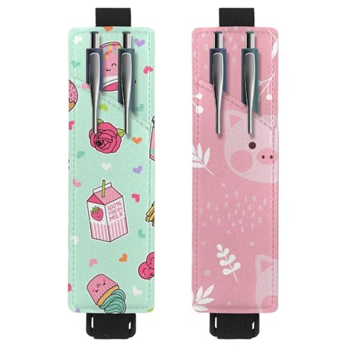 Eslifey Verstellbarer Stifthalter mit elastischem Band, niedlich, pastellfarben, Cupcake-Aufnäher, Herzmuster, 2 Stück, Stifthalter aus Leder für Notizbücher, Tagebücher, Mehrfarbig 1, 6.1x1.8in Eslifey Verstellbarer Stifthalter mit elastischem Band, niedlich, pastellfarben, Cupcake-Aufnäher, Herzmuster, 2 Stück, Stifthalter aus Leder für Notizbücher, Tagebücher, Mehrfarbig 1, 6.1x1.8in von Eslifey