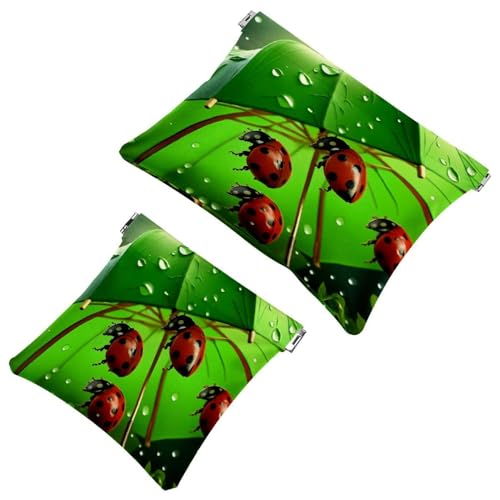 Kosmetiktasche mit niedlichem Marienkäfer-Regenschirm, selbstschließender Schrapnell, Make-up-Tasche, kein Reißverschluss, kleine Make-up-Tasche für Mini-Reiseaufbewahrung, für Kosmetik, Kopfhörer, von Eslifey