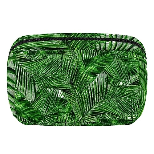 Make-up-Tasche, Kokosnuss, Banane, Palmblatt, Kosmetiktasche, tragbare Tragetasche, Reisetasche, Organizer, Zubehörtasche für Frauen, Mehrfarbig 1, 17.5x7x10.5cm/6.9x4.1x2.8in von Eslifey