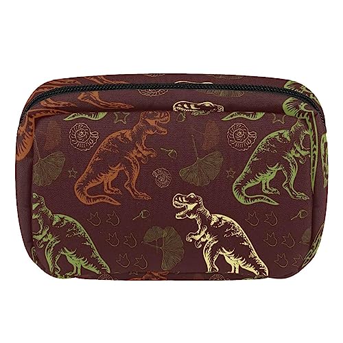 Make-up-Tasche, goldene Leoparden-Textur, Kosmetiktasche, tragbare Tragetasche, Reisetasche, Organizer, Zubehörkoffer für Frauen, Mehrfarbig 3, 17.5x7x10.5cm/6.9x4.1x2.8in von Eslifey