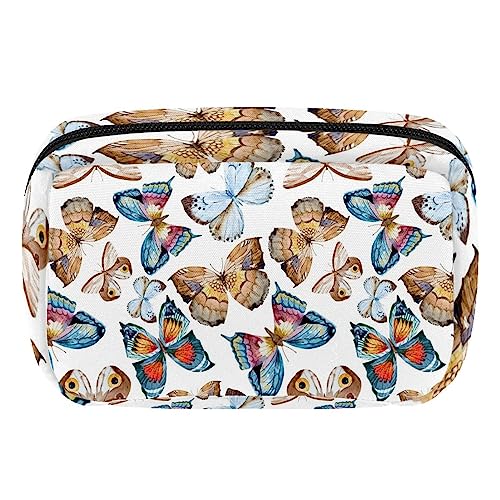 Make-up-Tasche Katze Hund Pfoten Punkte Kosmetiktasche Tragbare Tragetasche Reise Fall Organizer Zubehör Fall Werkzeuge Fall für Frauen, Mehrfarbig 3, 17.5x7x10.5cm/6.9x4.1x2.8in von Eslifey