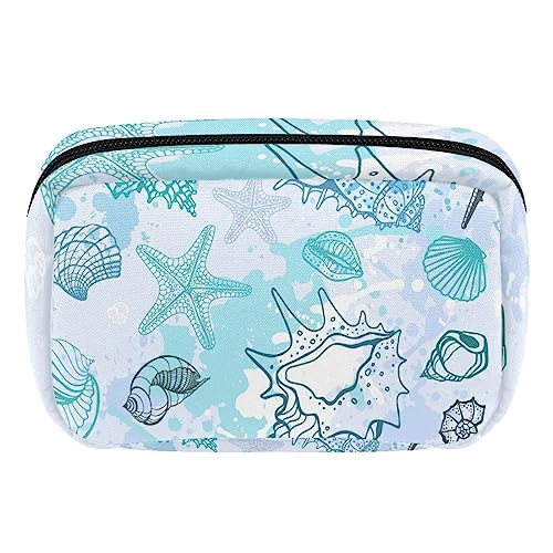 Make-up-Tasche Katze Hund Pfoten Punkte Kosmetiktasche Tragbare Tragetasche Reise Fall Organizer Zubehör Fall Werkzeuge Fall für Frauen, Mehrfarbig 4, 17.5x7x10.5cm/6.9x4.1x2.8in von Eslifey