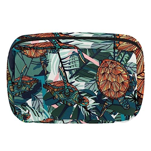 Make-up-Tasche Meer Strand Sonnenuntergang Kosmetiktasche Tragbare Tragetasche Reise Fall Organizer Zubehör Fall Werkzeuge Fall für Frauen, Mehrfarbig 6, 17.5x7x10.5cm/6.9x4.1x2.8in von Eslifey