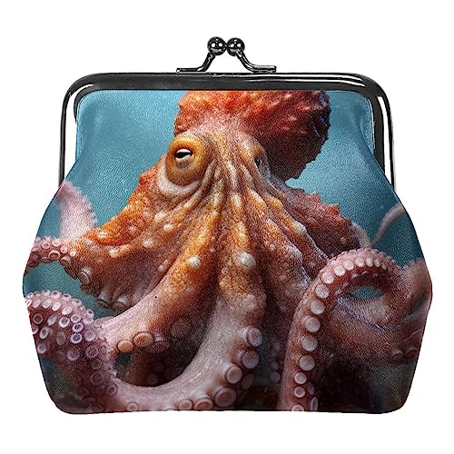 Münzgeldbörsen, Galaxie-Sternen-Oktopus, Mini-Geldbörse, tragbare Schmucktasche mit Kiss-Lock-Verschluss für Damen, Mädchen, Kinder, Mehrfarbig 4, 4.3x4.7 in/11x12 cm, Münztasche von Eslifey