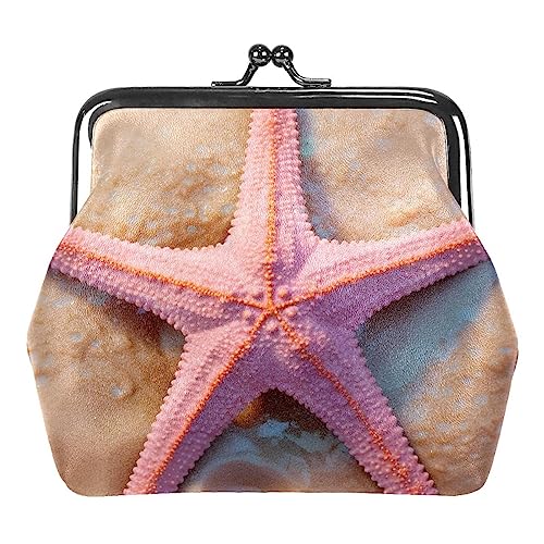 Münzgeldbörsen, Strand, Seestern, Münzgeldbörse, tragbare Schmucktasche mit Kissverschluss, für Damen, Mädchen, Kinder, Mehrfarbig 6, 4.3x4.7 in/11x12 cm, Münztasche von Eslifey