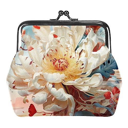 Münzgeldbörsen, farbiger Blumenstrauß, Münzgeldbörse, tragbare Schmucktasche mit Kissverschluss, für Damen, Mädchen, Kinder, Mehrfarbig 9, 4.3x4.7 in/11x12 cm, Münztasche von Eslifey