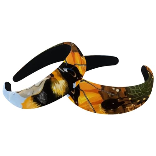 Set mit 2 breiten Samt-Haarbändern für Damen, blühende Sonnenblumen-Bienen-Accessoires, gepolsterte Stirnbänder, Schönheits-Haarbänder, Mädchen, dicke Haarbänder Set mit 2 breiten Samt-Haarbändern für Damen, blühende Sonnenblumen-Bienen-Accessoires, gepolsterte Stirnbänder, Schönheits-Haarbänder, Mädchen, dicke Haarbänder von Eslifey