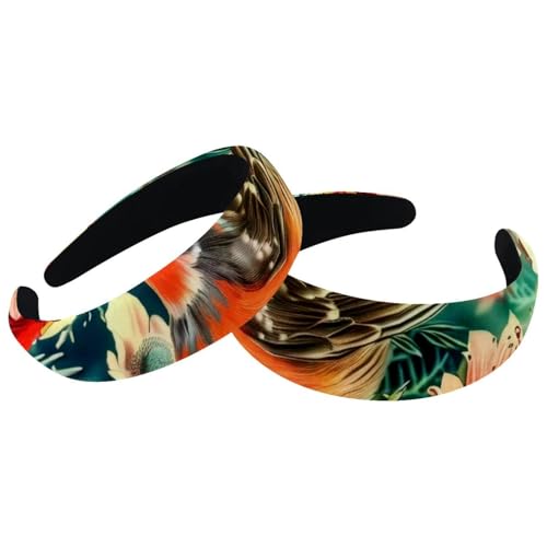 Set mit 2 breiten Samt-Haarbändern für Frauen, Vogel und Schmetterling, formelle Accessoires, gepolsterte Stirnbänder, Schönheits-Haarbänder, Mädchen, dicke Haarbänder Set mit 2 breiten Samt-Haarbändern für Frauen, Vogel und Schmetterling, formelle Accessoires, gepolsterte Stirnbänder, Schönheits-Haarbänder, Mädchen, dicke Haarbänder von Eslifey