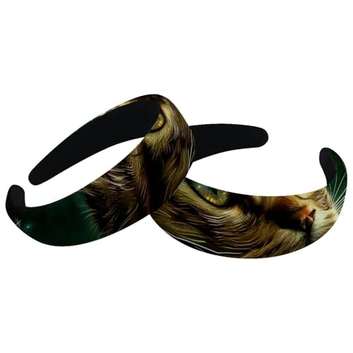Set mit 2 breiten Samt-Haarbändern für Frauen, niedliche Katzen-Nacht-Accessoires, gepolsterte Stirnbänder, Schönheits-Haarbänder, Mädchen, dicke Haarbänder Set mit 2 breiten Samt-Haarbändern für Frauen, niedliche Katzen-Nacht-Accessoires, gepolsterte Stirnbänder, Schönheits-Haarbänder, Mädchen, dicke Haarbänder von Eslifey