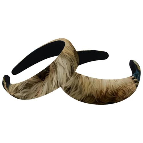 Set mit 2 breiten Samt-Haarbändern für Frauen, süßes Faultier und blaue Schmetterlinge, Zubehör, gepolsterte Stirnbänder, Schönheits-Haarbänder, Mädchen, dicke Haarbänder von Eslifey