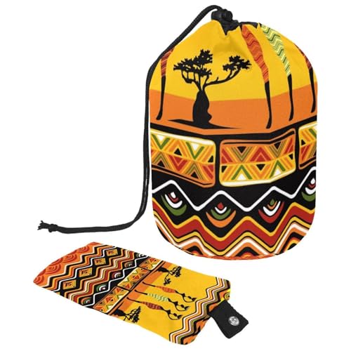 asebiunh Reise-Kosmetiktasche, Make-up-Tasche, multifunktionaler Kulturbeutel, runder Organizer, Aufbewahrungstasche, afrikanische Frauen, Stammesstreifenmuster, mehrfarbig, 9.9x6.9in/25.2x17.6cm asebiunh Reise-Kosmetiktasche, Make-up-Tasche, multifunktionaler Kulturbeutel, runder Organizer, Aufbewahrungstasche, afrikanische Frauen, Stammesstreifenmuster, mehrfarbig, 9.9x6.9in/25.2x17.6cm von Eslifey