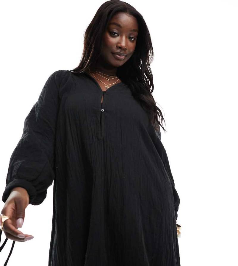 Esmée Curve - Exclusive - Oversize-Sommer-Strandkleid in Schwarz von Esmee Curve