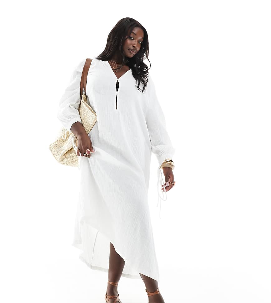 Esmée Curve - Exclusive - Oversize-Sommer-Strandkleid in Weiß Esmée Curve - Exclusive - Oversize-Sommer-Strandkleid in Weiß von Esmee Curve