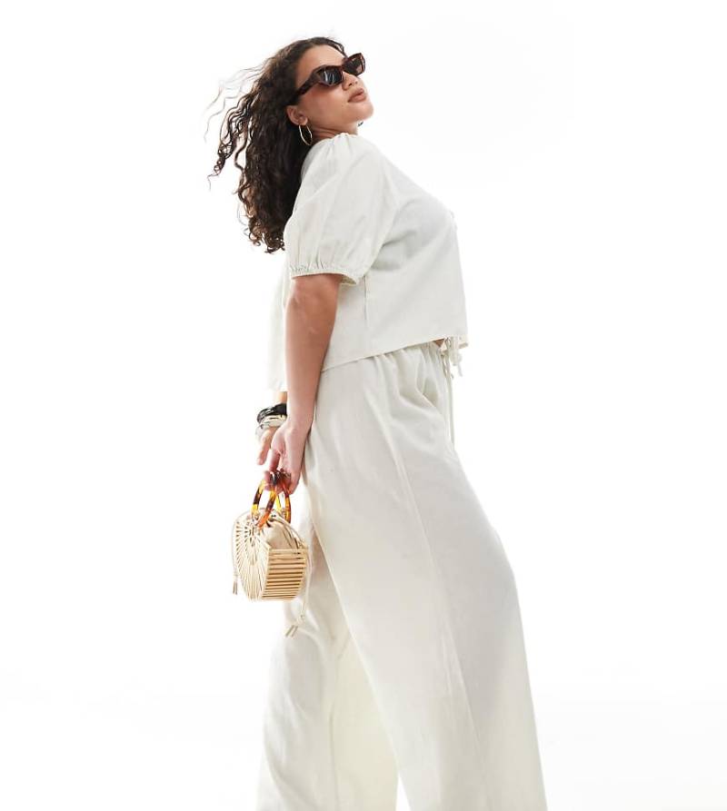 Esmee Curve - Exklusiv - Strandhose in Hellbeige mit Kordelzug-Neutral von Esmee Curve