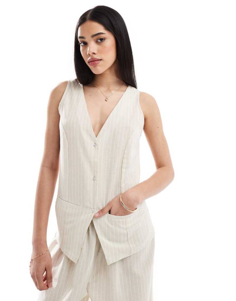 Esmée Exclusive - Beige-weiß gestreifte Weste, Kombiteil-Neutral von Esmée