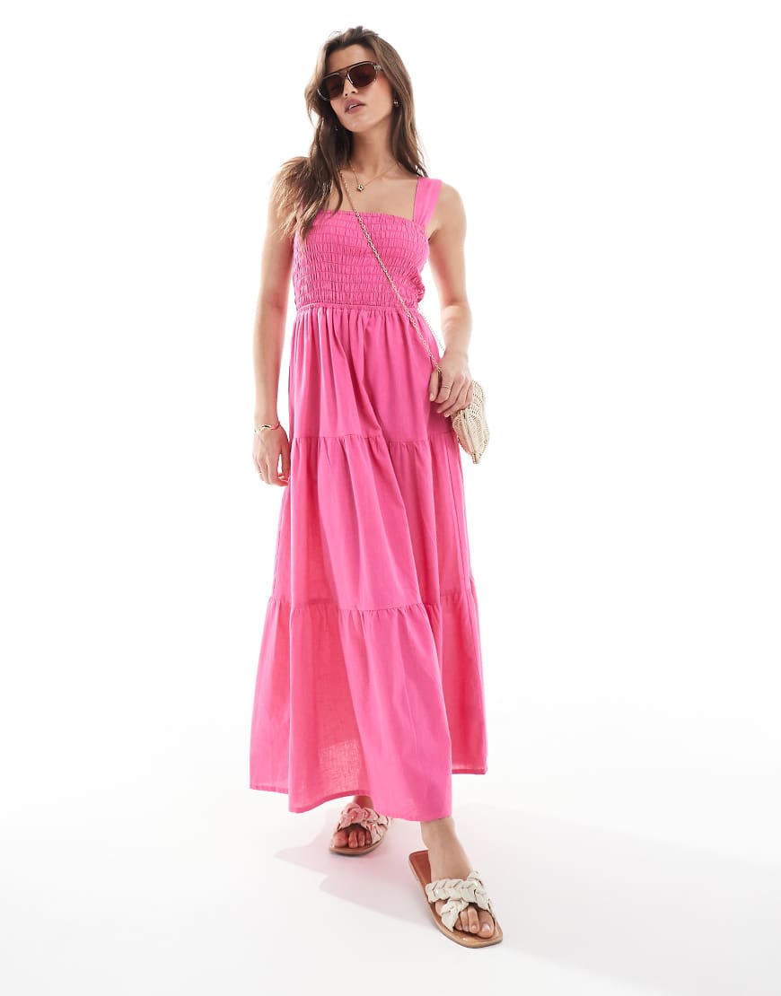 Esmée Exklusiv - Strand-Maxikleid in Rosa mit gesmokter Taille von Esmée