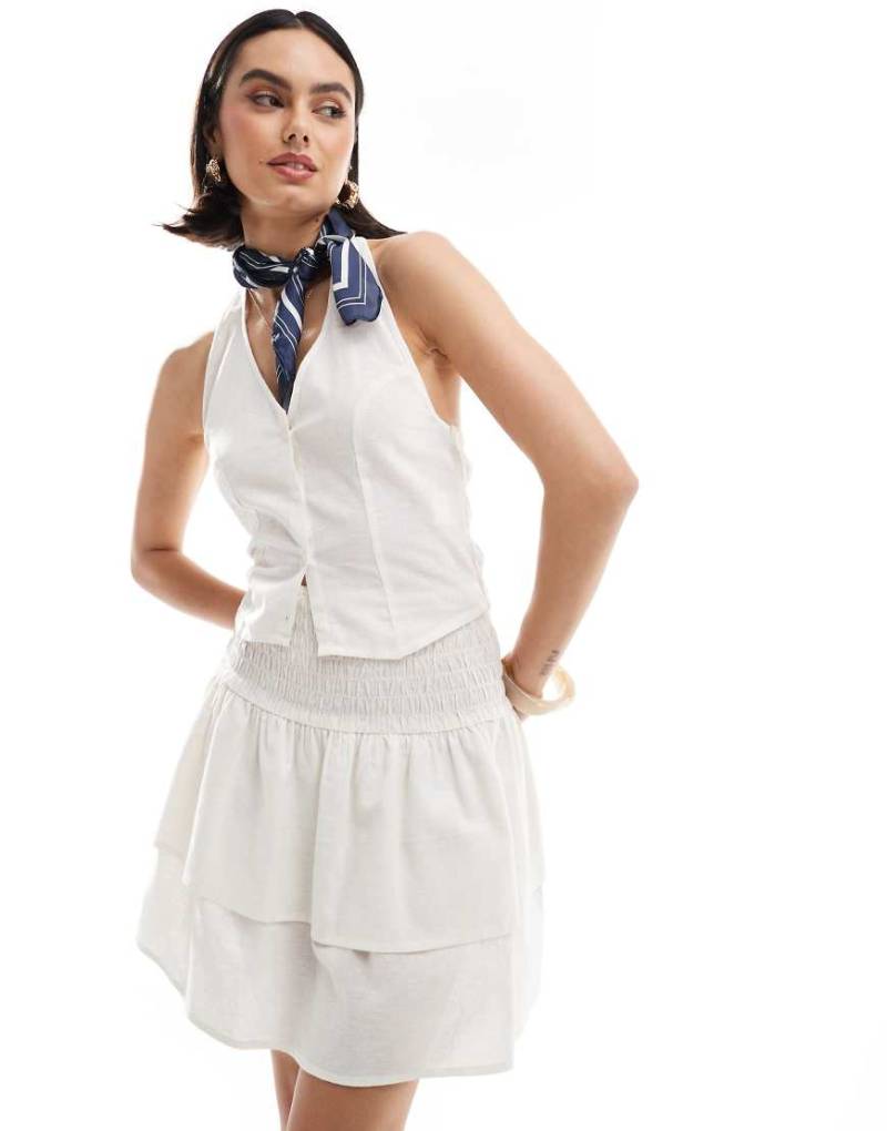 Esmee Exklusiv - Minirock in Weiß mit Rüschen und gesmokter Taille, Kombiteil von Esmée