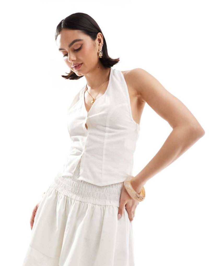 Esmée - Exklusives Neckholder-Top in Weiß, Kombiteil von Esmée