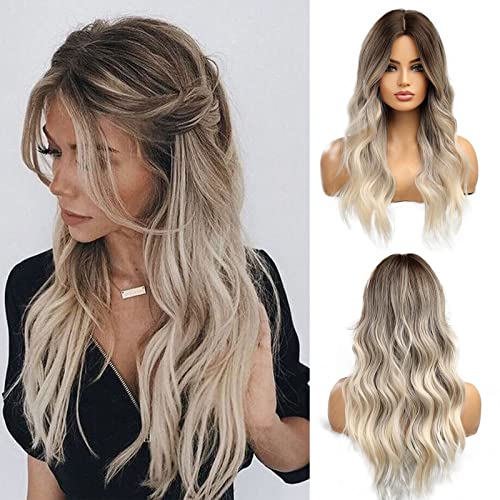 Esmee Lange Lockige Ombre Braun zu Blond Perücken für Frauen Synthetisches Haar Hitzebeständig Ombre Perücke für Tägliche Party Cosplay Verwendung Esmee Lange Lockige Ombre Braun zu Blond Perücken für Frauen Synthetisches Haar Hitzebeständig Ombre Perücke für Tägliche Party Cosplay Verwendung von Esmee