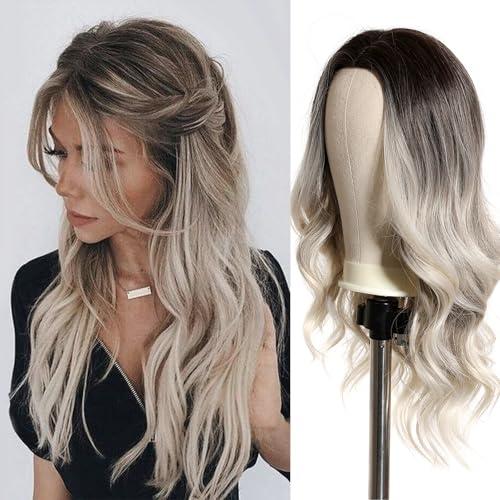 Esmee Lange Lockige Ombre Braun zu Blond Perücken für Frauen Synthetisches Haar Hitzebeständig Ombre Perücke für Tägliche Party Cosplay Verwendung von Esmee