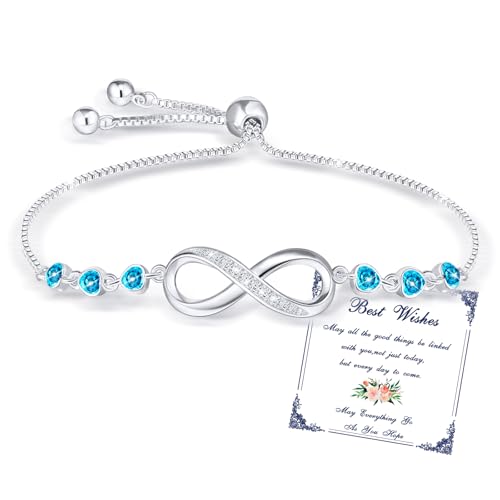 Esmoly Infinity Armband Damen Silber Tennisarmband mit Herz Zirkon Unendlichkeitszeichen Einstellbar Geschenke für Frauen (12) von Esmoly