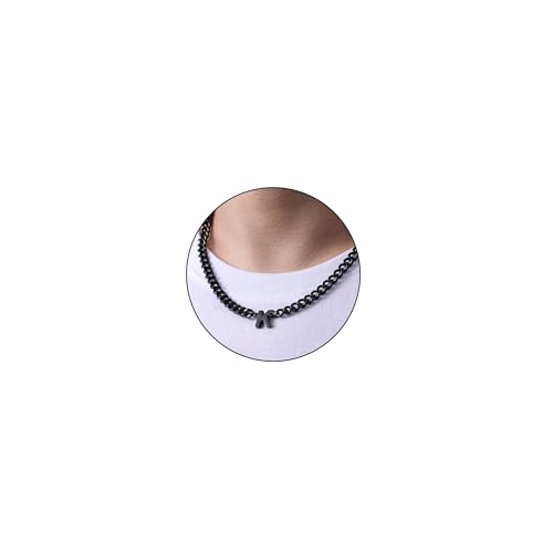 Esmoly Kette Herren Kette mit Buchstaben A-Z Silber Gold Schwarz Buchstaben Kette Edelstahl Anhänger Halsketten Necklace Men 18+2 Inches Abschluss Geburtstage Geschenke für Männer (Schwarz K) von Esmoly