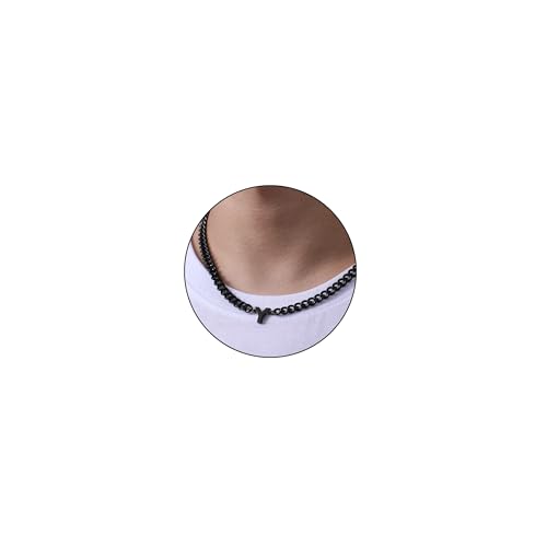Esmoly Kette Herren Kette mit Buchstaben A-Z Silber Gold Schwarz Buchstaben Kette Edelstahl Anhänger Halsketten Necklace Men 18+2 Inches Abschluss Geburtstage Geschenke für Männer (Schwarz Y) von Esmoly