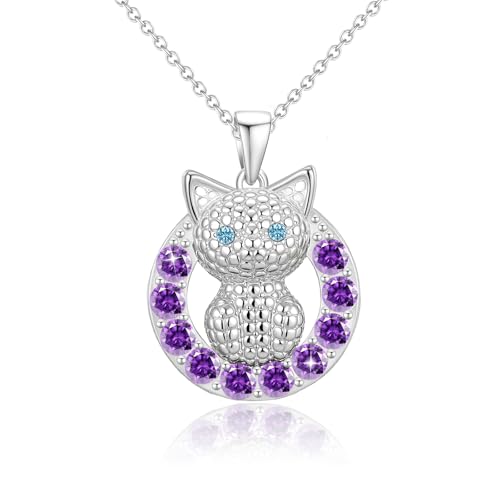 Geschenke für Mädchen Katzen Kette Geburtstagsgeschenk für Mädchen Tochter Enkelin Nichte 16+2 Inches (02) von Esmoly