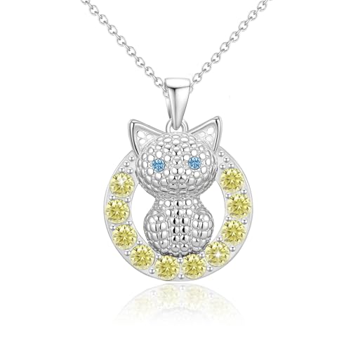 Geschenke für Mädchen Katzen Kette Geburtstagsgeschenk für Mädchen Tochter Enkelin Nichte 16+2 Inches (08) von Esmoly