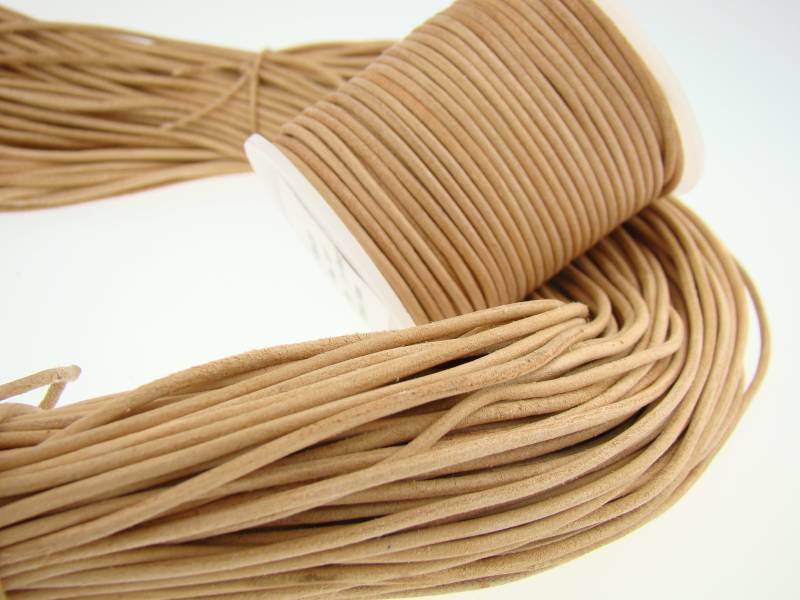 Lederschnur Rund 2 mm - Natur von Esnado