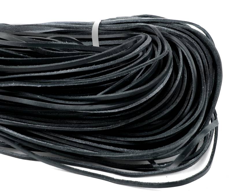 esnado Eckiges Lederband 3 x 2 mm – Schwarz von Esnado