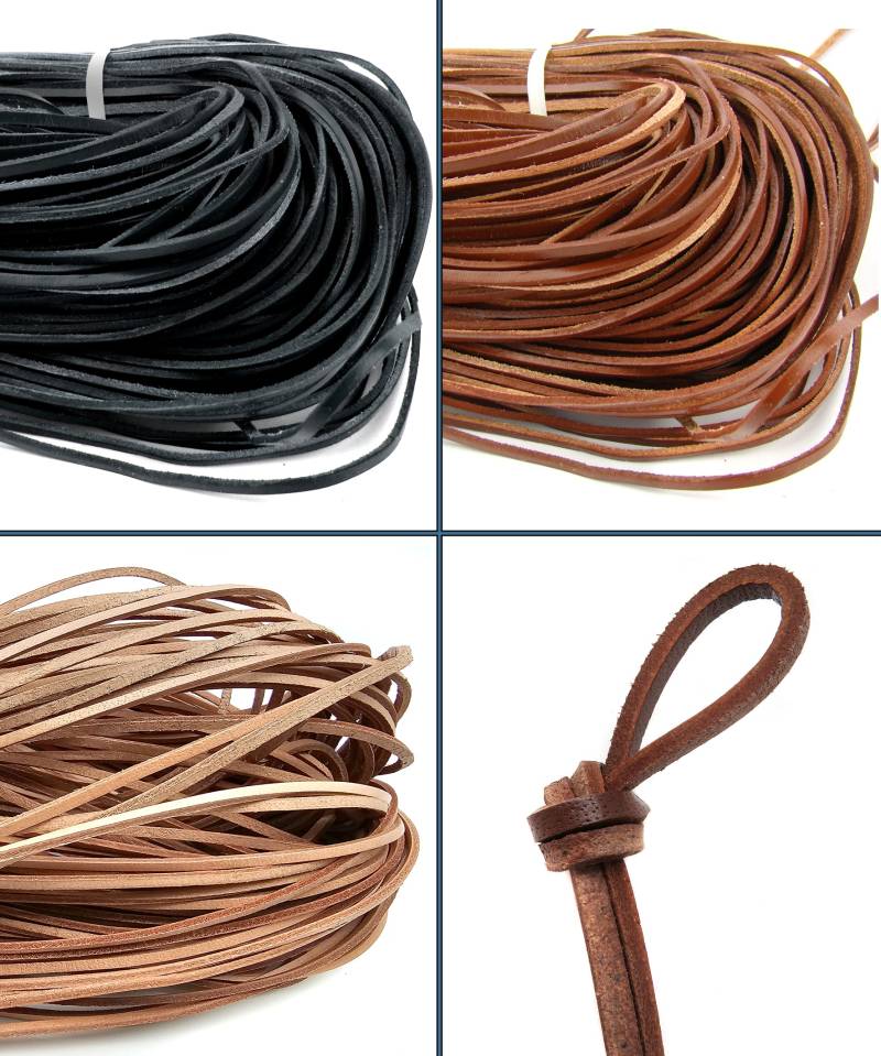 esnado Eckiges Lederband 3 x 2 mm - echtes Leder von Esnado