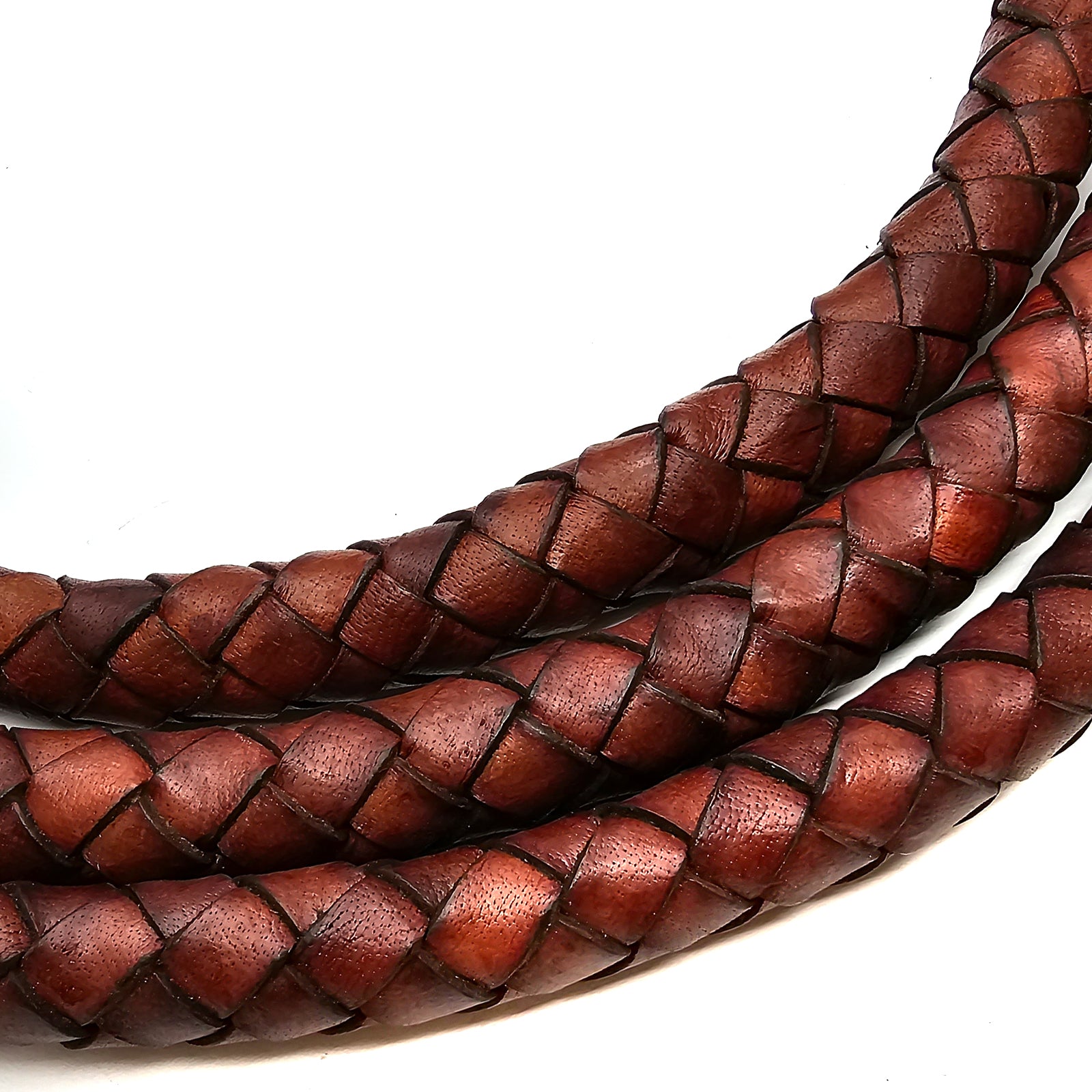 esnado Geflochtene Lederschnur 20 mm —  Antik Braun - Boloband von Esnado