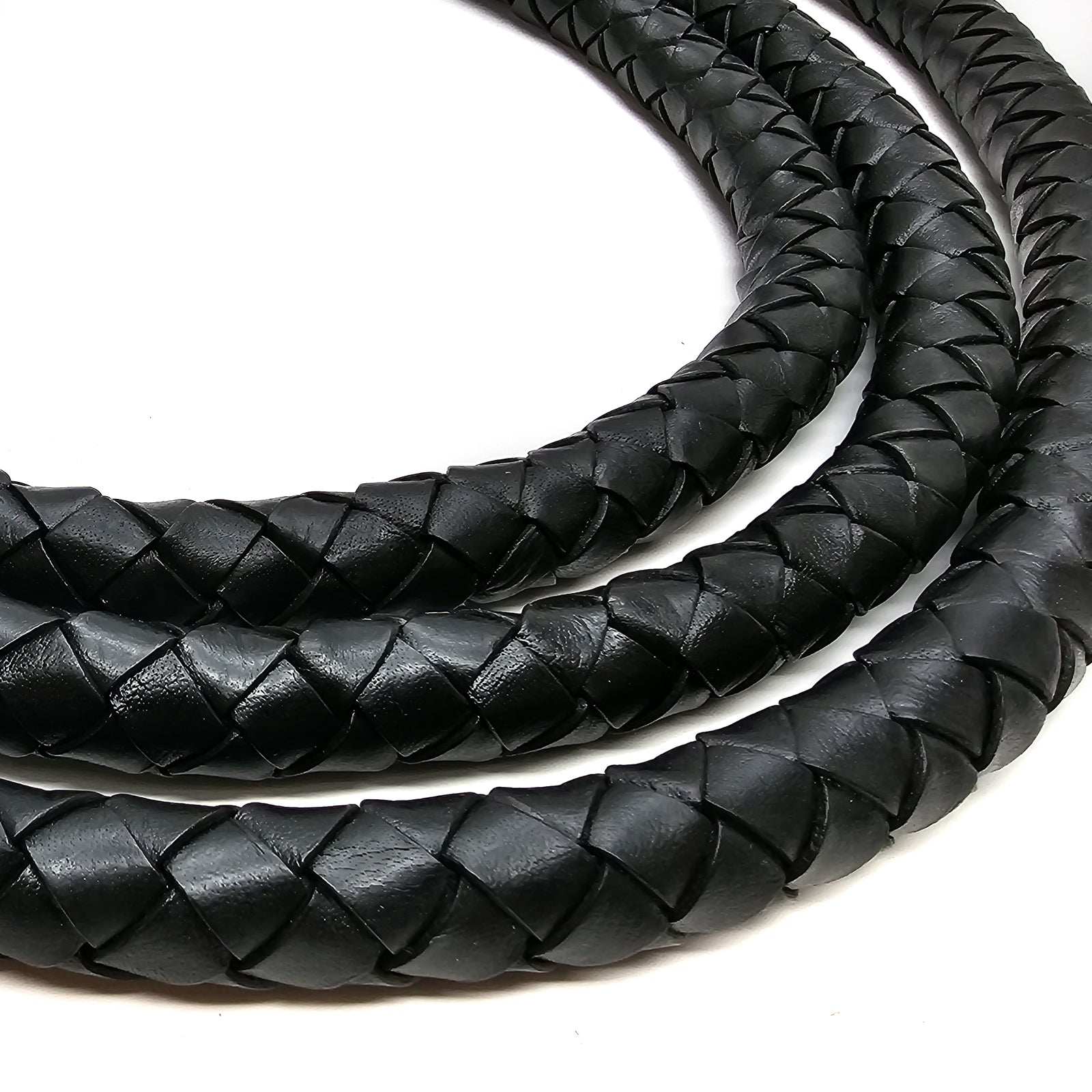 esnado Geflochtene Lederschnur 20 mm —  Schwarz - Boloband von Esnado