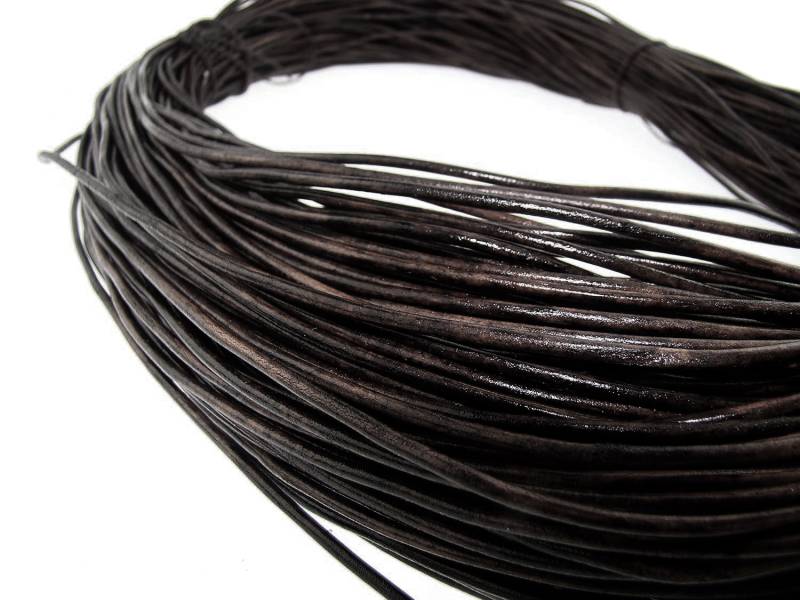 esnado Lederband 1,5 mm - Echt Leder - Antik Schwarz von Esnado