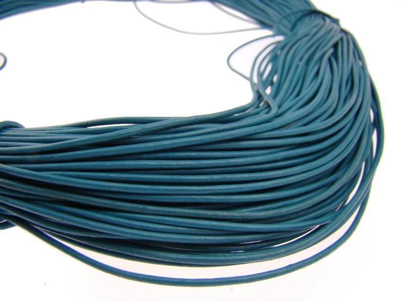 esnado Lederband 1,5 mm - Echt Leder - Türkis von Esnado