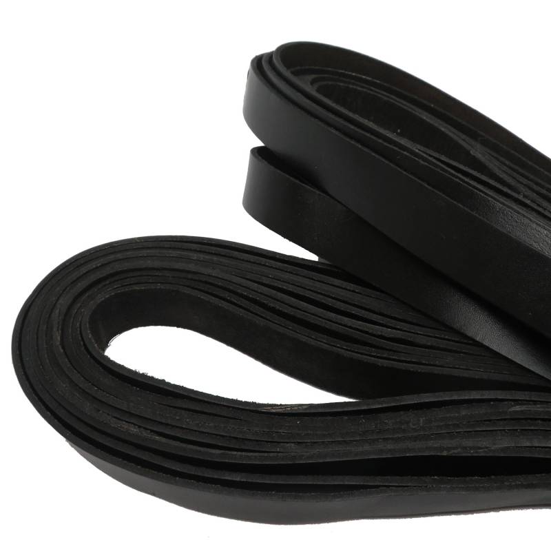 esnado Lederband Flach 20 mm x 2,5 mm - Schwarz von Esnado
