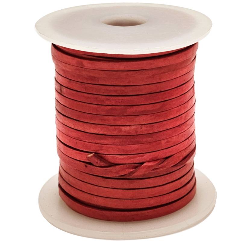 esnado Lederband Flach 3 x 1 mm - Antik Rot - echtes Leder esnado Lederband Flach 3 x 1 mm - Antik Rot - echtes Leder von Esnado