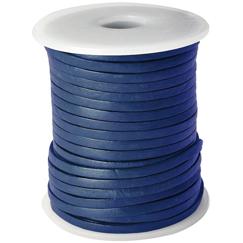 esnado Lederband Flach 3 x 1 mm - Blau - echtes Leder von Esnado